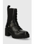 Tommy Hilfiger Kožené členkové topánky TOMMY BELT LEATHER BOOT dámske čierna farba na podpätku FW0FW07526 - Pepit.sk