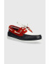 Tommy Hilfiger Kožené mokasíny TH BOAT SHOE RWB dámske červená farba na plochom podpätku FW0FW07169 - Pepit.sk