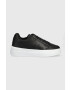 Tommy Hilfiger Kožené tenisky EMBOSSED COURT SNEAKER čierna farba FW0FW07297 - Pepit.sk