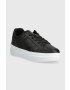 Tommy Hilfiger Kožené tenisky EMBOSSED COURT SNEAKER čierna farba FW0FW07297 - Pepit.sk