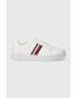 Tommy Hilfiger Kožené tenisky ESSENTIAL COURT SNEAKER STRIPES biela farba FW0FW07779 - Pepit.sk