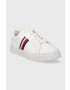 Tommy Hilfiger Kožené tenisky ESSENTIAL COURT SNEAKER STRIPES biela farba FW0FW07779 - Pepit.sk