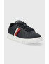 Tommy Hilfiger Kožené tenisky SUPERCUP LTH STRIPES ESS tmavomodrá farba FM0FM04895 - Pepit.sk