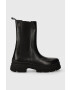 Tommy Hilfiger Kožené topánky chelsea ESSENTIAL LEATHER CHELSEA BOOT dámske čierna farba na plochom podpätku FW0FW07490 - Pepit.sk