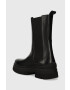 Tommy Hilfiger Kožené topánky chelsea ESSENTIAL LEATHER CHELSEA BOOT dámske čierna farba na plochom podpätku FW0FW07490 - Pepit.sk