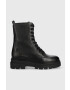 Tommy Hilfiger Kožené workery Monochromatic Lace Up Boot dámske čierna farba na plochom podpätku - Pepit.sk