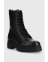 Tommy Hilfiger Kožené workery Monochromatic Lace Up Boot dámske čierna farba na plochom podpätku - Pepit.sk