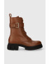 Tommy Hilfiger Kožené workery COOL FEMININE BIKERBOOT dámske hnedá farba na plochom podpätku FW0FW07322 - Pepit.sk