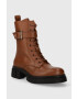 Tommy Hilfiger Kožené workery COOL FEMININE BIKERBOOT dámske hnedá farba na plochom podpätku FW0FW07322 - Pepit.sk