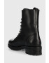 Tommy Hilfiger Kožené workery Th Essentials Biker Boot dámske čierna farba na plochom podpätku zateplené - Pepit.sk