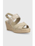 Tommy Hilfiger Sandále SEASONAL WEBBING MID WEDGE dámske béžová farba na kline FW0FW07091 - Pepit.sk