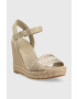 Tommy Hilfiger Sandále SEASONAL WEBBING WEDGE dámske béžová farba na platforme FW0FW07088 - Pepit.sk