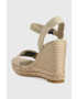 Tommy Hilfiger Sandále SEASONAL WEBBING WEDGE dámske béžová farba na platforme FW0FW07088 - Pepit.sk