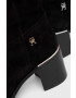 Tommy Hilfiger Semišové čižmy FEMININE SUEDE OVERKNEE BOOT dámske čierna farba na podpätku FW0FW07667 - Pepit.sk