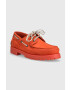 Tommy Hilfiger Semišové mokasíny TH BOAT SHOE CLASSIC NUBUCK pánske oranžová farba FM0FM04447 - Pepit.sk