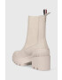 Tommy Hilfiger Topánky chelsea RUBBERIZED MID HEEL BOOT dámske béžová farba na podpätku FW0FW07520 - Pepit.sk