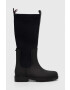 Tommy Hilfiger Vysoké čižmy ESSENTIAL TOMMY RAINBOOT dámske čierna farba na plochom podpätku FW0FW07666 - Pepit.sk