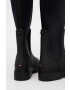 Tommy Hilfiger Vysoké čižmy ESSENTIAL TOMMY RAINBOOT dámske čierna farba na plochom podpätku FW0FW07666 - Pepit.sk