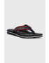 Tommy Hilfiger Žabky Gold Signature Beach Sandal Wmn dámske tmavomodrá farba na plochom podpätku - Pepit.sk