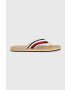 Tommy Hilfiger Žabky HILFIHER CORK BEACH SANDAL pánske biela farba FM0FM04475 - Pepit.sk