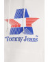 Tommy Jeans Bavlnená mikina dámska béžová farba s kapucňou s potlačou - Pepit.sk