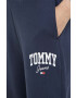 Tommy Jeans Bavlnené tepláky tmavomodrá farba s potlačou - Pepit.sk