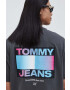 Tommy Jeans Bavlnené tričko pánsky šedá farba s potlačou - Pepit.sk