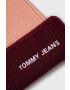 Tommy Jeans Čiapka s prímesou vlny bordová farba - Pepit.sk