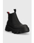 Tommy Jeans Členkové topánky TJW RUBBER RAIN BOOT dámske čierna farba na platforme EN0EN02234 - Pepit.sk