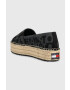 Tommy Jeans Espadrilky LOGOMANIA ESPADRILLE čierna farba na platforme EN0EN02079 - Pepit.sk