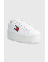 Tommy Jeans Kožené tenisky TJW FLATFORM ESS biela farba EN0EN02518 - Pepit.sk