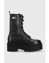 Tommy Jeans Kožené workery Flatform Padded Boot - Pepit.sk