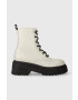 Tommy Jeans Kožené workery TJW LACE UP BOOT CHUNKY dámske béžová farba na platforme EN0EN02404 - Pepit.sk