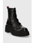 Tommy Jeans Kožené workery TJW LACE UP BOOT CHUNKY dámske čierna farba na platforme EN0EN02404 - Pepit.sk