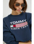 Tommy Jeans mikina dámska tmavomodrá farba s nášivkou - Pepit.sk