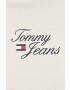 Tommy Jeans Mikina dámska béžová farba s kapucňou s potlačou - Pepit.sk