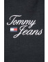 Tommy Jeans Mikina dámska čierna farba s kapucňou s potlačou - Pepit.sk