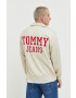 Tommy Jeans Mikina pánska béžová farba vzorovaná - Pepit.sk