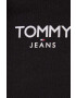 Tommy Jeans Mikina dámska čierna farba s kapucňou s potlačou - Pepit.sk