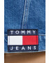 Tommy Jeans Rifľová bunda dámska tmavomodrá farba prechodná - Pepit.sk