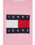 Tommy Jeans Sveter dámsky ružová farba - Pepit.sk