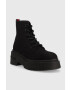 Tommy Jeans Topánky LACE UP FESTIV BOOTS dámske čierna farba EN0EN02133 - Pepit.sk