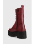 Tommy Jeans Workery Flatform Padded Boot dámske bordová farba na platforme - Pepit.sk