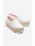 Toms Espadrilky Canvas Rainbow Platform Rope High biela farba na platforme - Pepit.sk