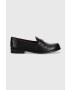 Tory Burch Kožené mokasíny CLASSIC LOAFER dámske čierna farba na plochom podpätku 150907-006 - Pepit.sk