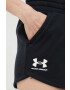 Under Armour Šortky Rival 1369858-001 dámske čierna farba jednofarebné stredne vysoký pás - Pepit.sk