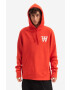 Wood Wood Bavlnená mikina Wood Ian AA Hoodie 10295600-2424 CHILI RED pánska červená farba s kapucňou s nášivkou - Pepit.sk