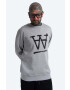 Wood Wood Bavlnená mikina Wood Tye Sweatshirt 10135606-2424 GREY MELANGE pánska šedá farba s nášivkou - Pepit.sk