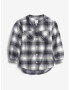 GAP Oversize Flannel Košeľa detská Šedá - Pepit.sk