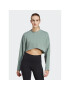 adidas Mikina Yoga Studio Crop Sweatshirt HR5086 Zelená Loose Fit - Pepit.sk